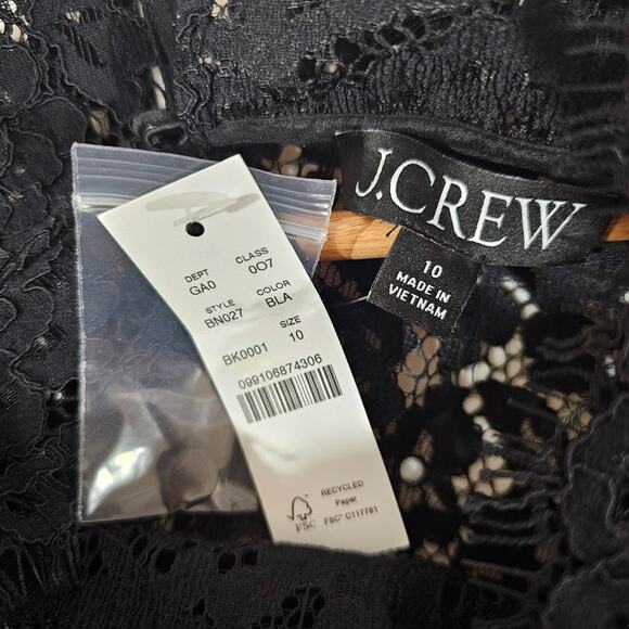 J.Crew Scalloped Lace Mock Neck Top & Peyton Pant Set Black Size 10 NWT - Picture 10 of 12